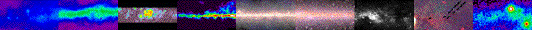 mosaic image of portions of separate Milky Way images