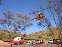 Helicopter at Glen Helen