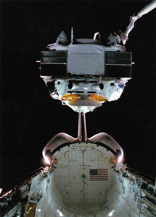 CGRO being deployed via space shuttle