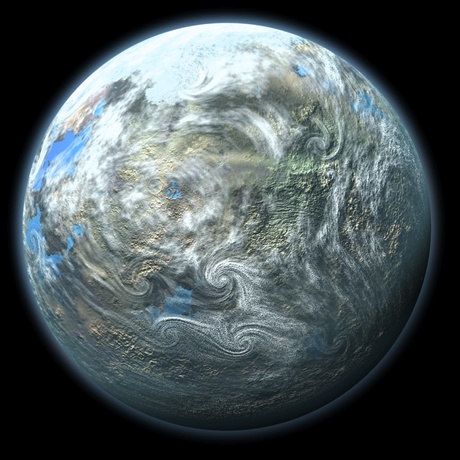 An artist's conception of an exoEarth.