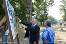 Steny Hoyer is shown the building picture -- Ground-Breaking Ceremony for Exploration Sciences Building (Bldg 34) at NASA/GSFC