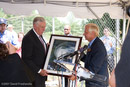 Presentation of image of Hurricane Isabel (2003) to Steny Hoyer (shown with Ed Weiler) -- Ground-Breaking Ceremony for Exploration Sciences Building (Bldg 34) at NASA/GSFC