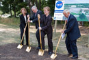 The actual ground-breaking! (Laurie Leshin, Steny Hoyer, Shana Dale, Ed Weiler) -- Ground-Breaking Ceremony for Exploration Sciences Building (Bldg 34) at NASA/GSFC