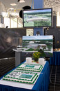 Two cakes, image of building, video display of building at GSFC Visitor's Center reception -- Ground-Breaking Ceremony for Exploration Sciences Building (Bldg 34) at NASA/GSFC