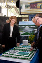 Cutting the cake (from left: Laurie Leshin, Ed Weiler, Colleen Hartman) -- Ground-Breaking Ceremony for Exploration Sciences Building (Bldg 34) at NASA/GSFC