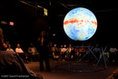 Laurie Leshin (Director of Sciences & Exploration Directorate) gives presentation for "Science on a Sphere" [WMAP image shown] -- Ground-Breaking Ceremony for Exploration Sciences Building (Bldg 34) at NASA/GSFC