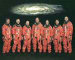 STS-103 Crew (from left): C. Michael Foale, Claude Nicollier (ESA), Scott J. Kelly, Curtis L. Brown, Jean-Francois Clervoy (ESA), John M. Grunsfeld, Steven L. Smith