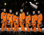 STS-125 Crew (left to right): Mike Massimino, Michael Good, Greg Johnson, Scott Altman, Megan McArthur, John Grunsfeld, Drew Feustel