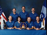 STS-61 Crew (left to right): (seated) Kenneth D. Bowersox, Kathryn C. Thornton, F. Story Musgrave, Claude Nicollier, (standing) Ricard O. Covey, Jeffrey A. Hoffman,Thomas D. Akers