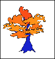 cartoon tree-false color