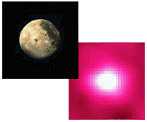 gamma ray and visible moon