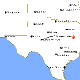 Flight trajectory on Texas map