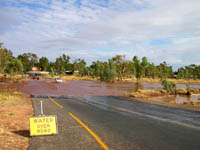 Water in the Todd River at the low water crossing