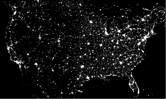 USA at night