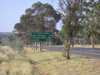 Road sign with distance to other Australian towns
