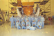 Group photo of JSC systems group and HST personnel