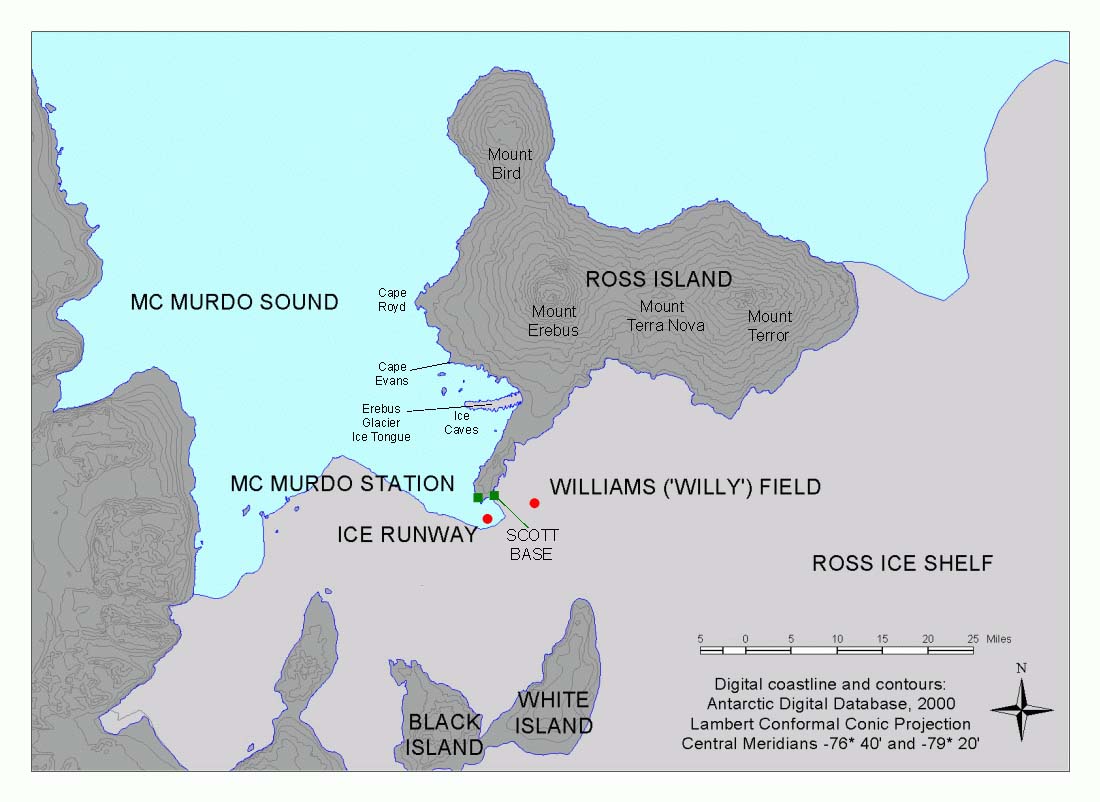 map of antarctica mount erebus