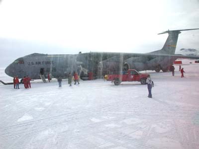 Suiting up for flight to McMurdo