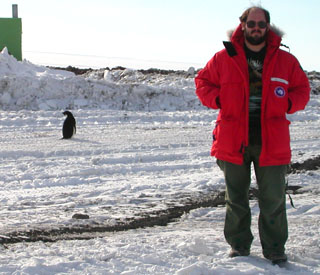 Eric with Adelie Penguin