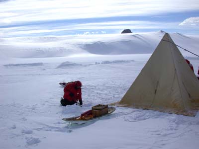 Eric helping set up a Scott tent