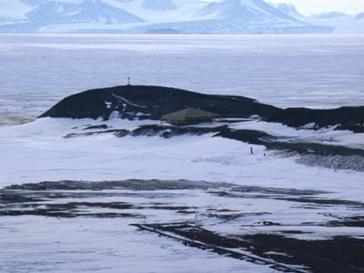 Looking out of my dormitory towards Hut Point