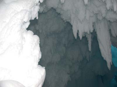 Looking into ice cave