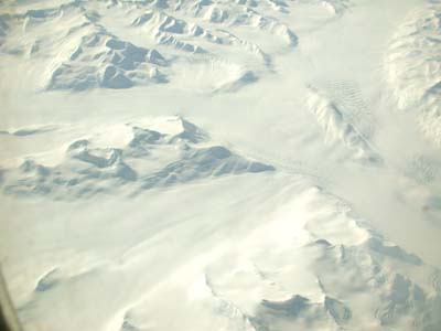 Looking down on Transantarctic Mountains from C-141